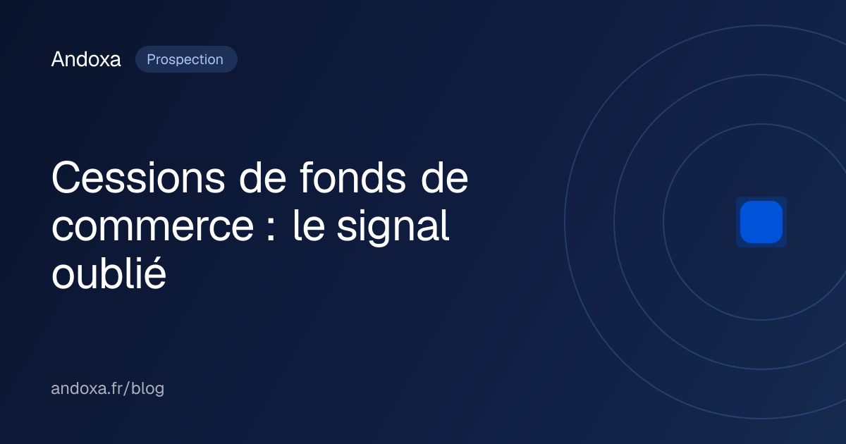 Cessions de fonds de commerce : le signal oublié