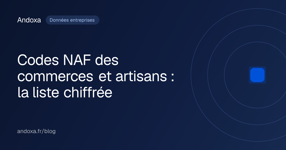 Codes NAF des commerces et artisans : la liste chiffrée